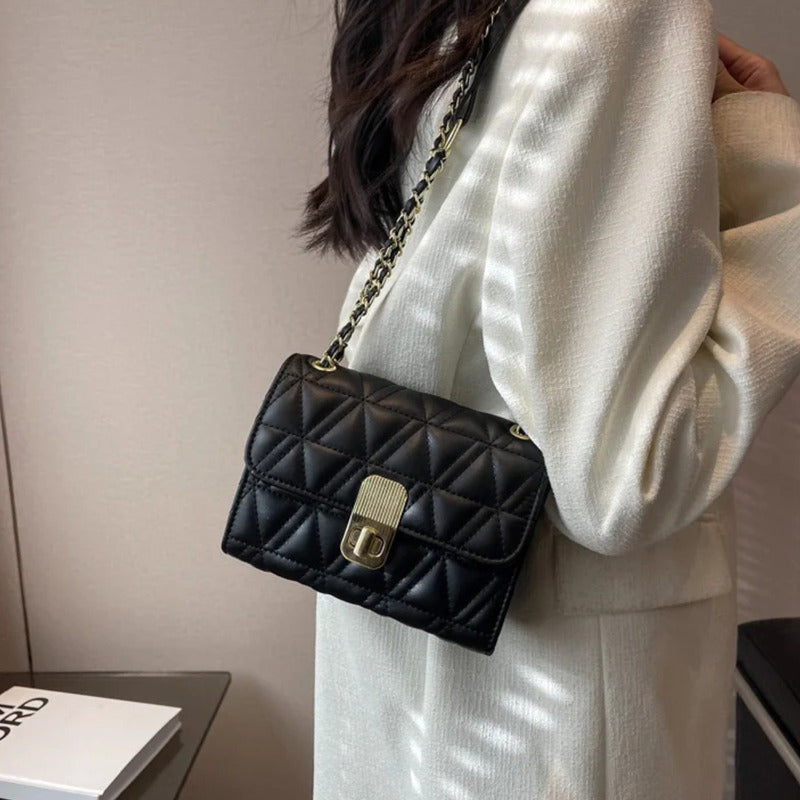 Cartera De Dama Bolsos Para Mujeres Bandoleras Capitoneadas Negro Capitoneada