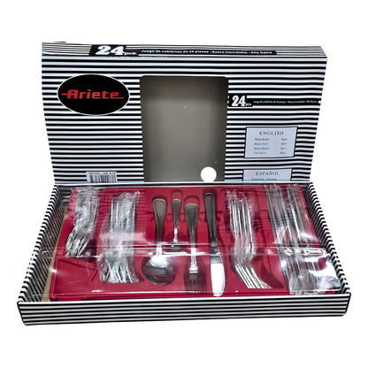 Juego De Cubiertos Metalico Ariete 24 Piezas