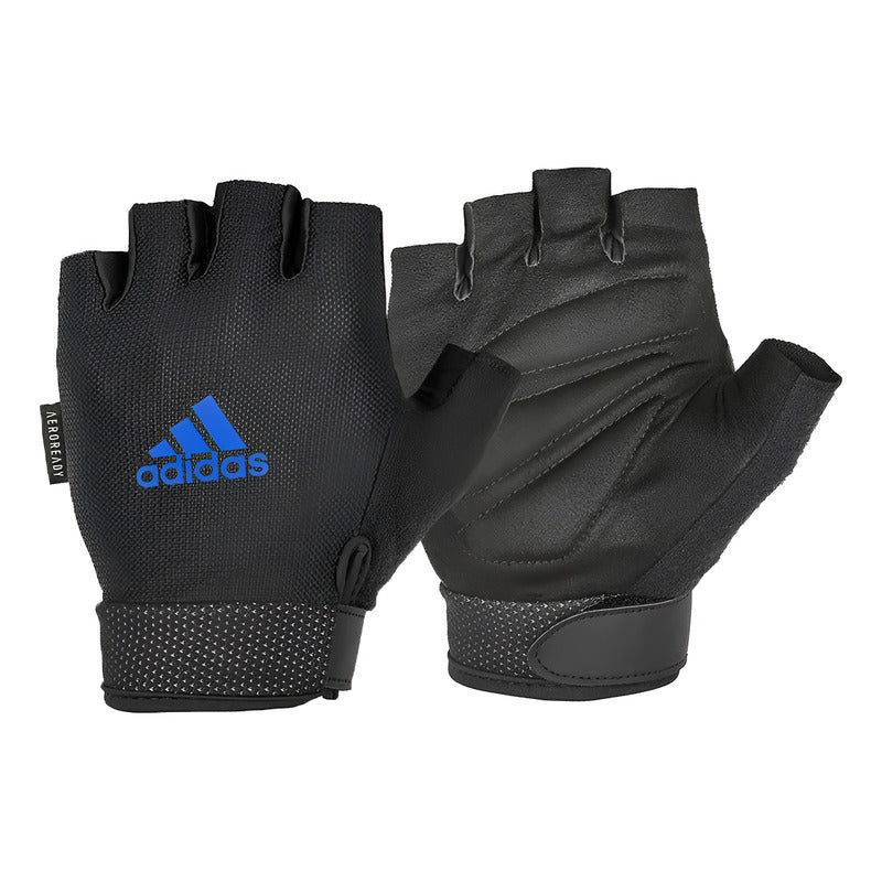 Guantes De Entrenamiento Negro Con Azul adidas - Azul - Liso - M