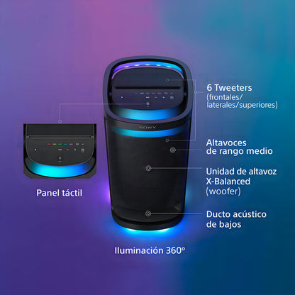 Parlante Portátil Bluetooth Inalámbrico Sony Srs-xv900 Color Negro