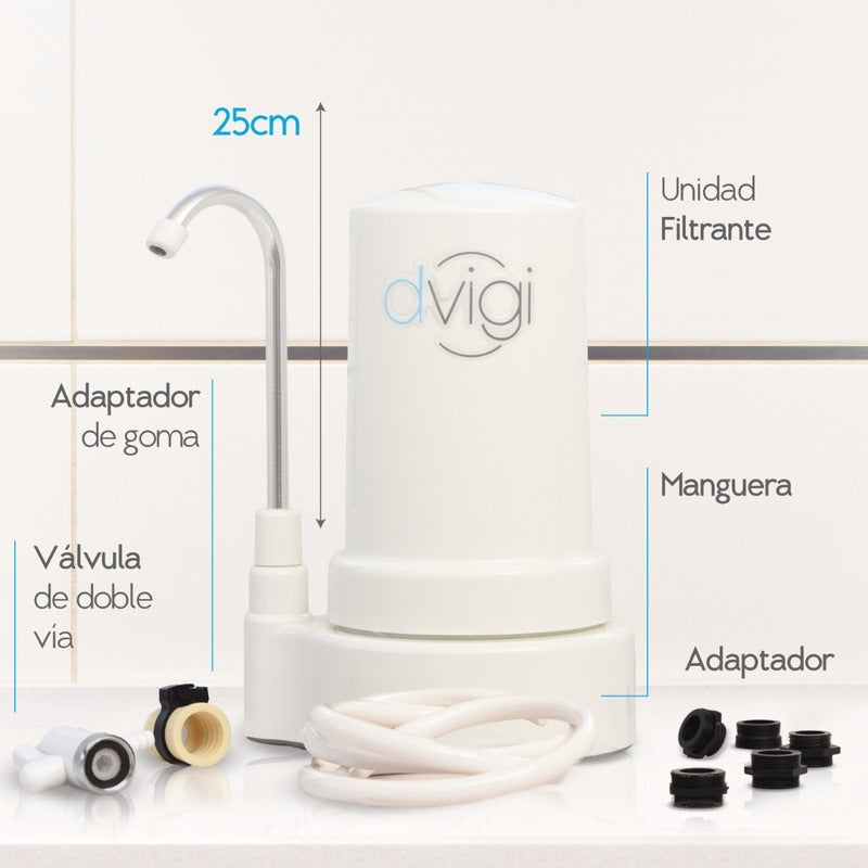 Filtro Purificador De Agua Dvigi Compact Rinde 7000 Litros Blanco