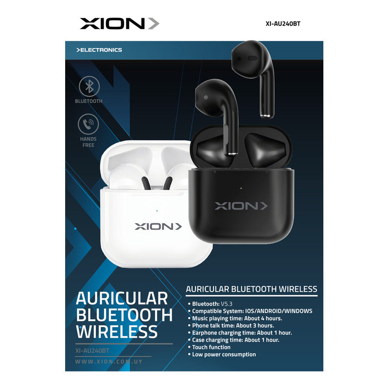 Auriculares Inalambricos In-ear Bluetooth Xion Xi-au240bt Color Blanco