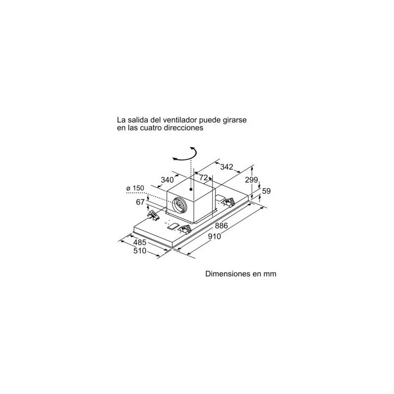 Campana De Techo Bosch Drc99ps20 90cm / Color Gris Gris