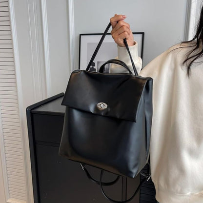 Mochila Urbana Genérica Cartera 2 En 1 Moda Cuerina Negro Liso