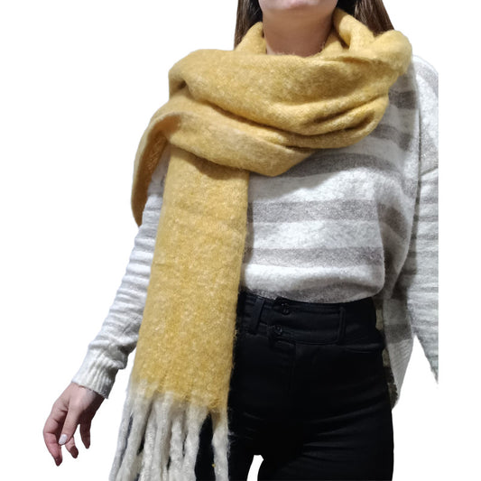 Bufanda Chalina Pashmina De Dama Bufandones Livianos Suaves Amarillo
