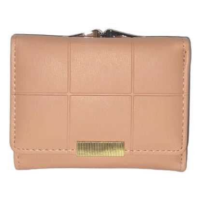 Billetera Mujer Capitoneada Cuero Sintético 9x11 Cm Rosa