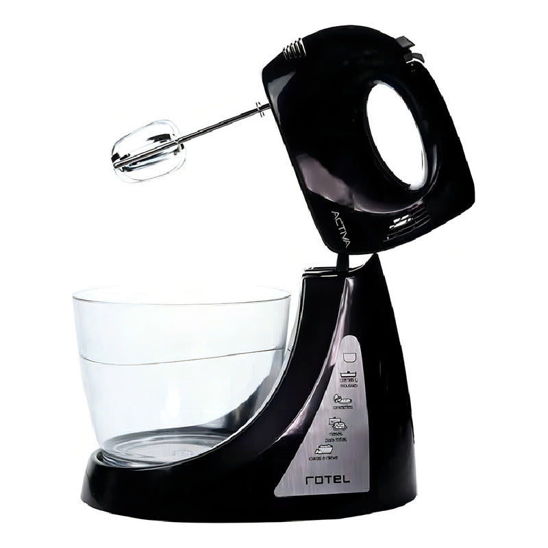 Batidora De Mano Con Bols 200w 3.5 Lts Rotel Color Negro