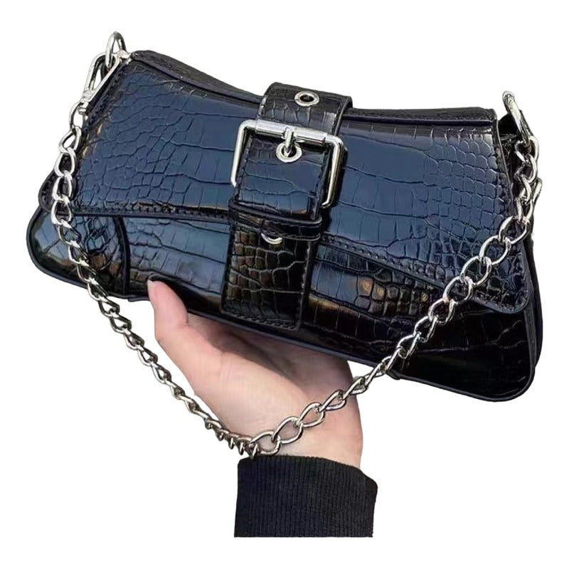 Carteras De Dama Bolsos Para Mujer Bandoleras Correas Cadena Negro Rayas