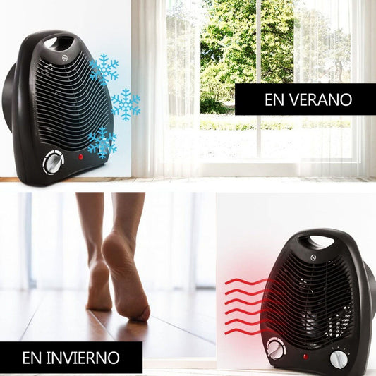 Caloventilador Xion Ajuste Potencia Termostato 1000/2000 W. Color Negro