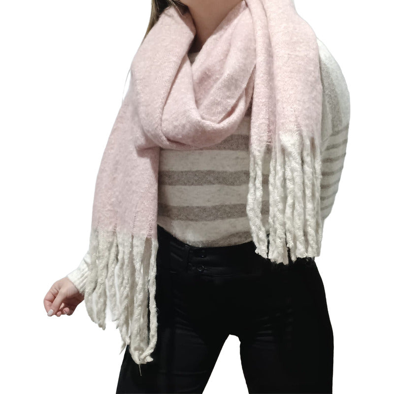 Bufanda Chalina Pashmina De Dama Bufandones Livianos Suaves Rosado