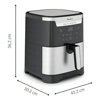Freidora De Aire Digital Moulinex Easy Fry & Grill Xxl 6,5lts, Inox, 1850w