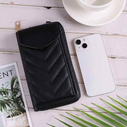 Phone Bags Porta Celular De Dama Cartera Bandolera Billetera Negro (1)