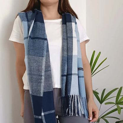 Pashmina Chalina Bufandas De Dama Afelpada Livianas Y Sauves Celestes Rayas