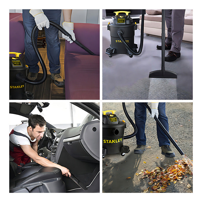 Aspiradora Profesional Polvo Y Agua Stanley 11 Lts 3 Hp Color Negro