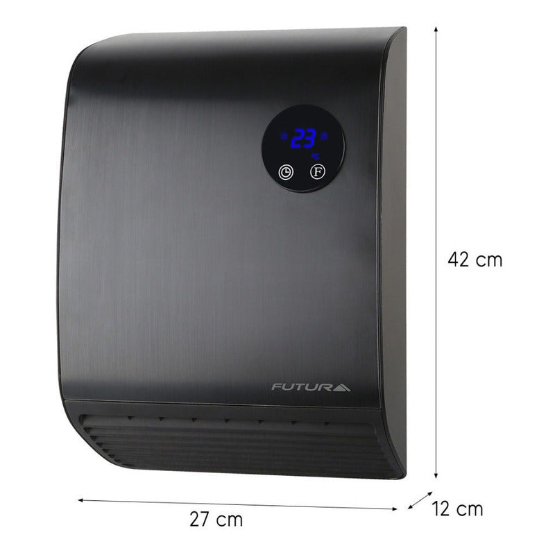 Calefactor De Pared Para Baño Futura Negro