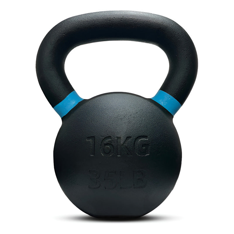 Pesa Rusa De Hierro Fundido Kettlebell Reebok 16kg Funcional Negro