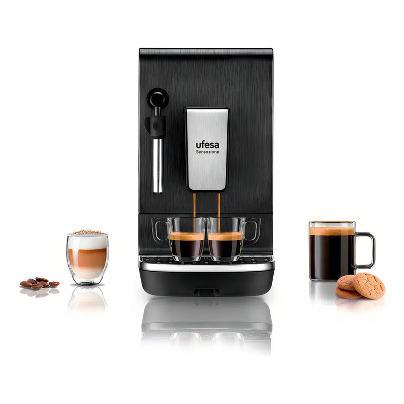 Cafetera Espresso Automatica Ufesa Sensazione Control Digita Negro