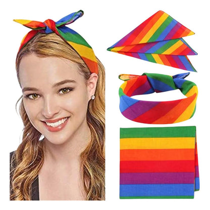 Pack 2 Unid Bandanas Pañuelos Deportivo Multiuso Diseño Lgbt Lgbt Rayas Único