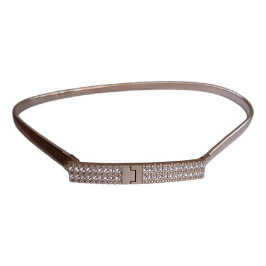 Cinto Elastizado Para Dama De Metal Diseño Dorado Y Plateado Dorado20 70-90