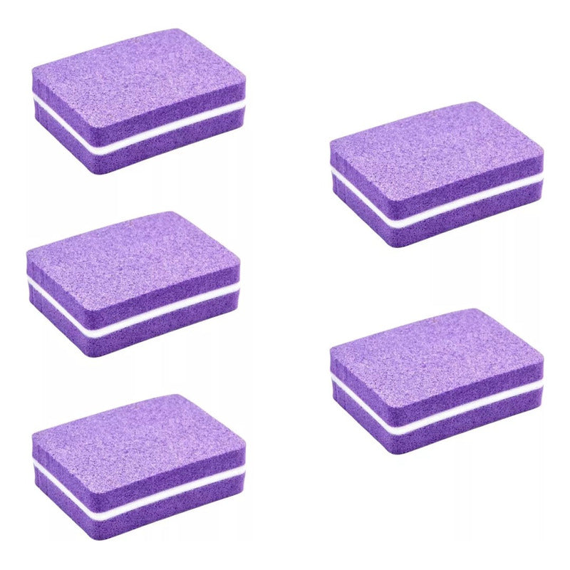 Lima Taquito Pulidor Mini Para Uñas Kit Pack X5 Unidades Violeta