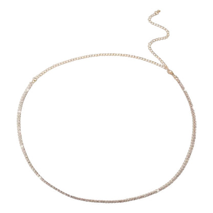 Cintos De Strass Simple Para Fiesta Con Cadenita Brillante Dorado Único