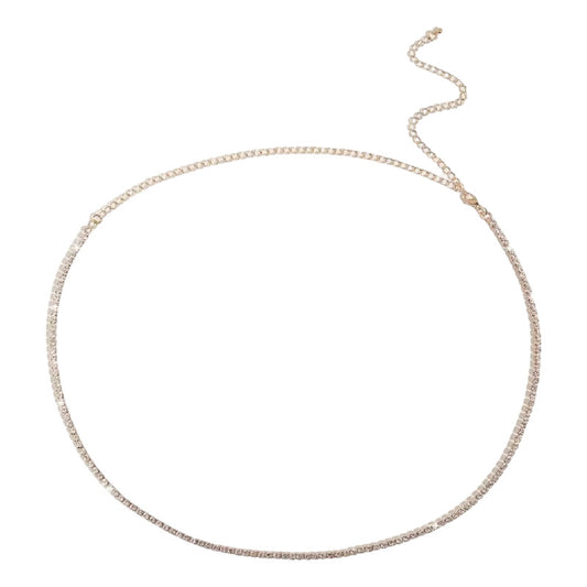 Cintos De Strass Simple Para Fiesta Con Cadenita Brillante Dorado Único