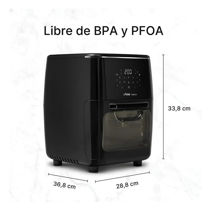 Freidora Sin Aceite Airfryer Digital Ufesa Sensei 12l - Tmo Negro