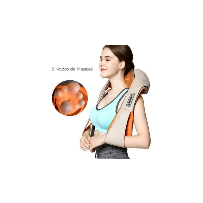 Masajeador Cervical Electrico Espalda Cuello Vibracion Calor Nude