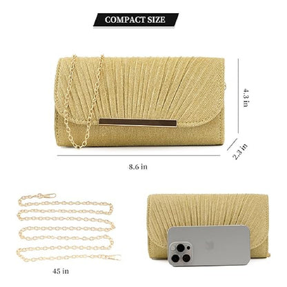 Sobre De Fiesta Con Cadenita Cartera Dama Carterita De Gala Dorado