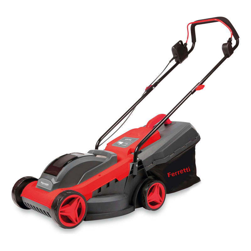 Cortadora De Césped A Batería Ferretti Inalámbrica Con Carga - Rojo