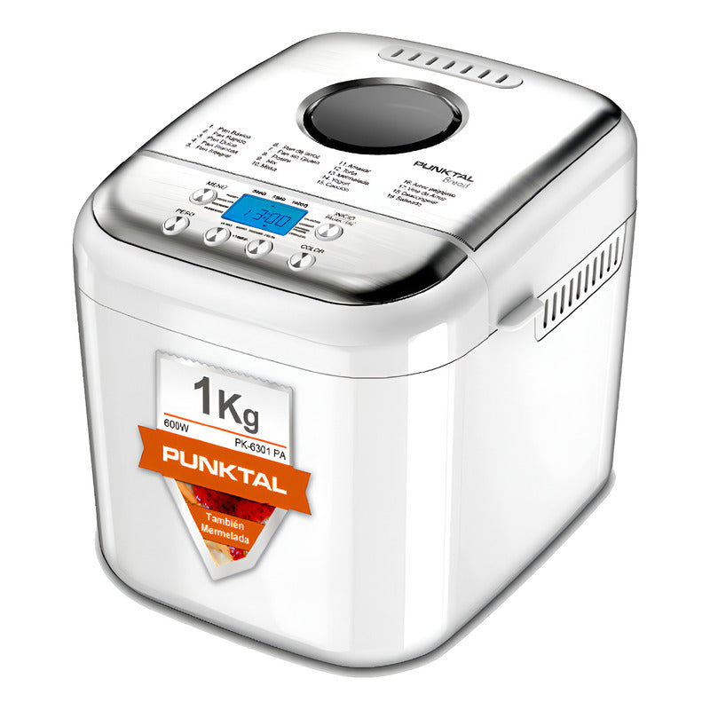 Panetera Punktal Pk-pa6301 Capacidad 1kg 650w Taza Medidora Cuchara Y Recetario