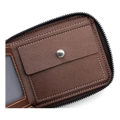 Billetera Para Hombre Con Cierre Sector Monedero De Cuerina Azul 1