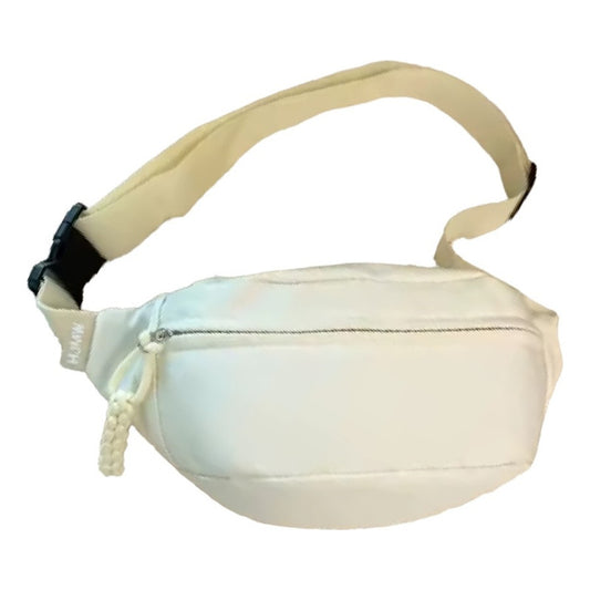 Riñonera Bandolera Para Dama Tela Impermeable Gran Capacidad Crudo Lisa