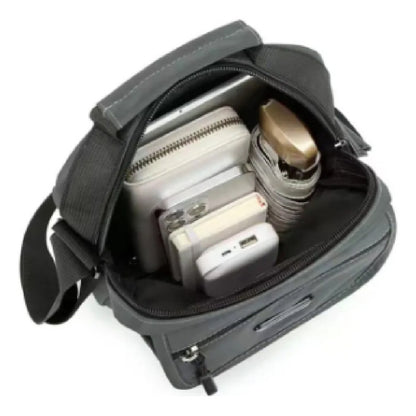 Bandolera Morral Unisex Cartera Fashion Bolso Impermeable Azul Lisa