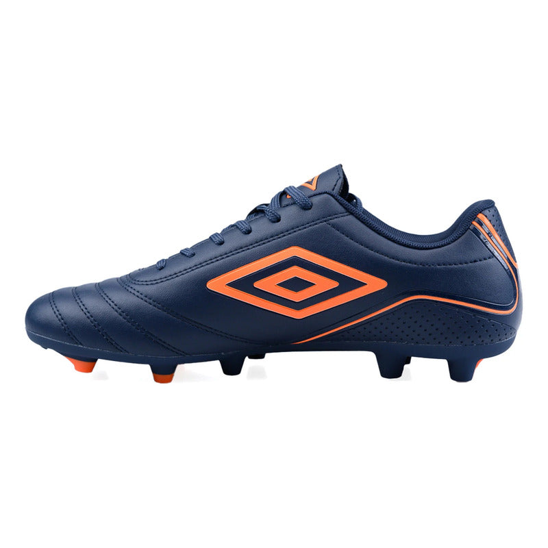 Championes Futbol 11 Umbro Classico Botin F11 Zapato Adulto - Azul/naranja - 12.5 Us
