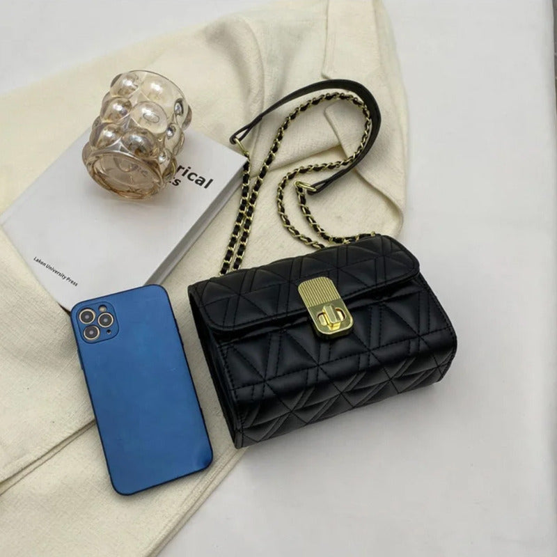 Cartera De Dama Bolsos Para Mujeres Bandoleras Capitoneadas Negro Capitoneada