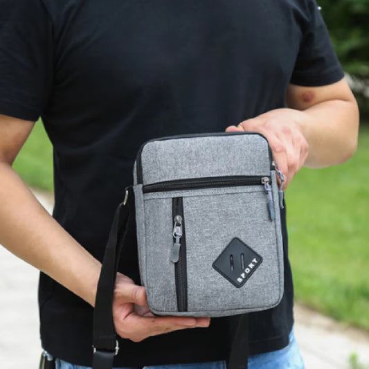 Morral Bandolera Sport Unisex Fashion Cartera Urbana Bolso - Gris - Lisa
