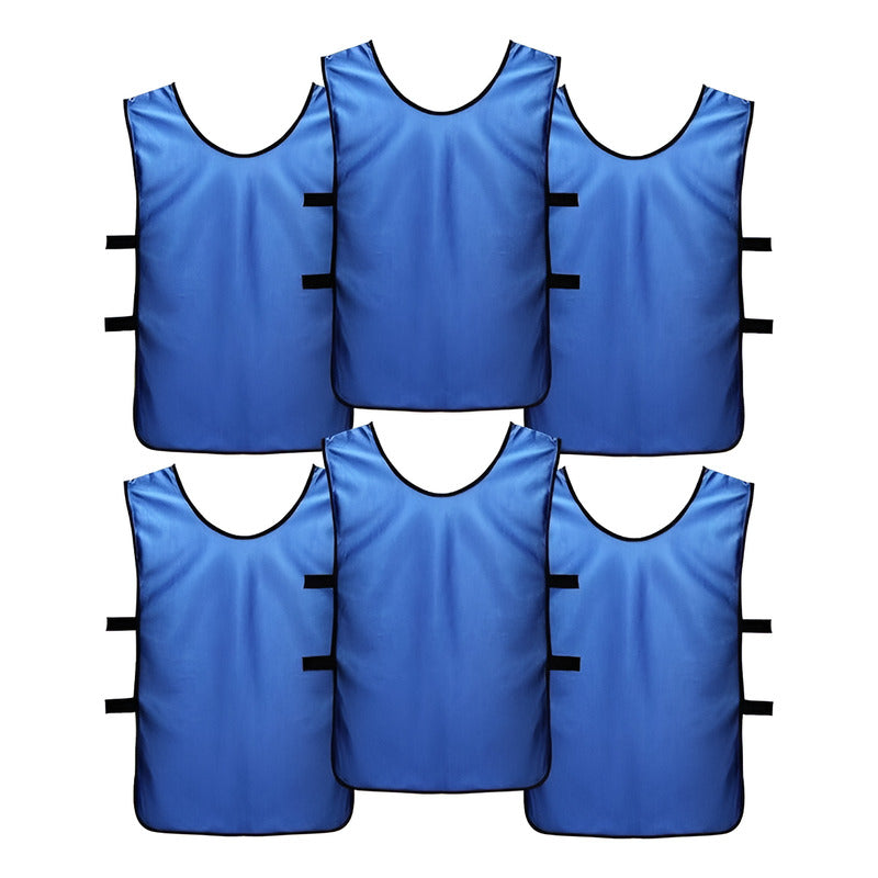Set X6 Chalecos Elástico De Entrenamiento Deportivo Futbol © Color Azul Talle U