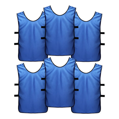 Set X6 Chalecos Elástico De Entrenamiento Deportivo Futbol © Color Azul Talle U