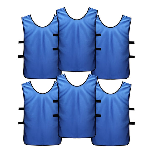 Set X6 Chalecos Elástico De Entrenamiento Deportivo Futbol © Color Azul Talle U