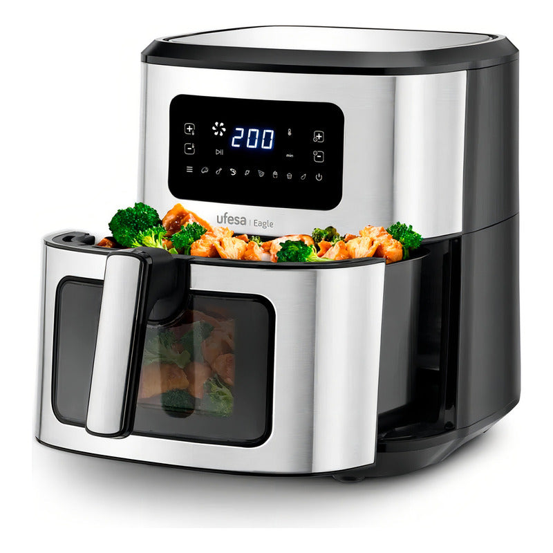 Freidora Sin Aceite Airfryer Digital Ufesa Eagle 6.5 Lt Color Gris