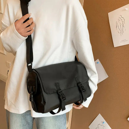 Bolso Plegable De Nylon Tela Impermeable Cartera De Hombro Negro Lisa