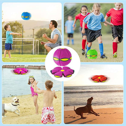 Pelota Mágica Disco Volador Con Luz Juguete Niños O Mascotas - - Violeta