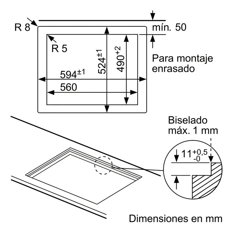 Anafe Con Alimentación A Gas Bosch Ppp6a6b20 Color Negro 4 H Negro