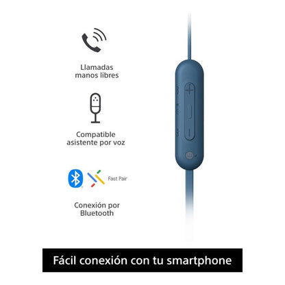 Audífonos Sony Inalámbricos In-ear Wi-c100 Color Azul - Azul