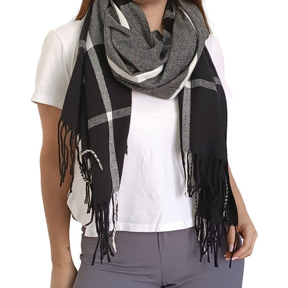Chalina Bufanda Pashmina De Dama Afelpada Liviana Y Sauve Negro