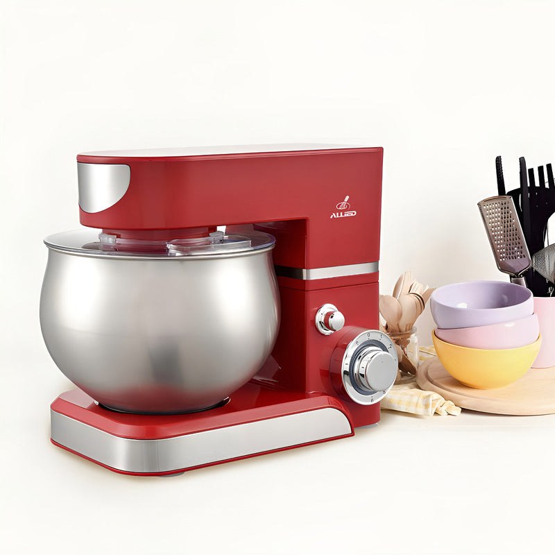 Batidora Planetaria Allied 1350 W Bowl Acero Inox. 5 Litros - Rojo - 6 Velocidades + Función Pulse