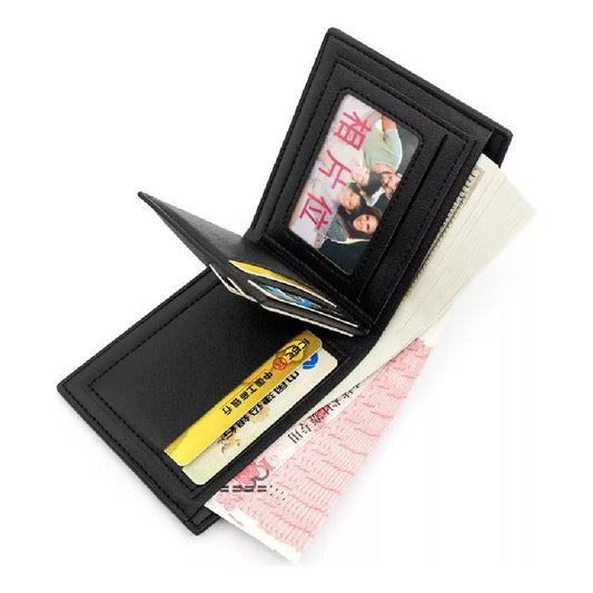 Billetera Para Hombre Con Monedero Sector Tarjeta De Cuerina Negro1.