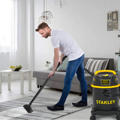 Aspiradora Profesional Polvo Y Agua Stanley 11 Lts 3 Hp Color Negro