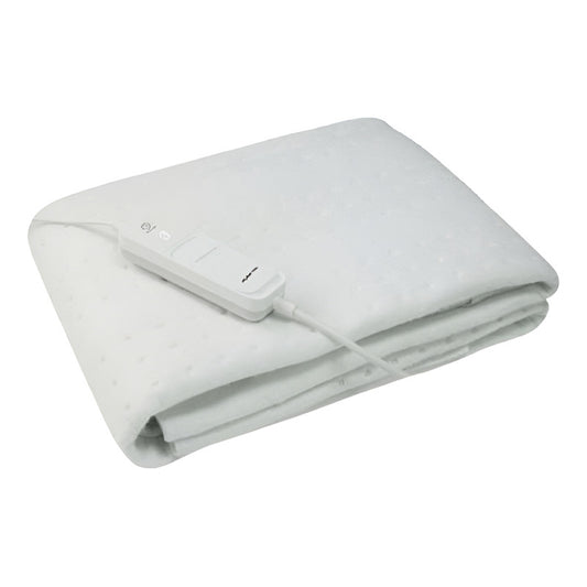 Una Plaza Calienta Cama Punktal Lavable - Auto Off + Color Blanco Liso